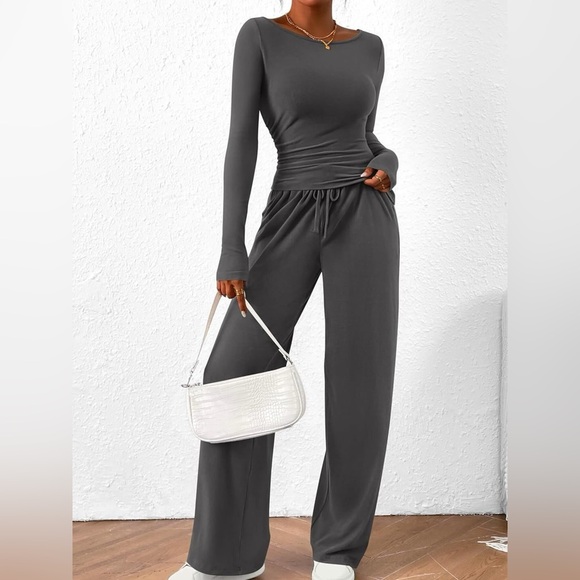 Long Sleeve Top and Wide Leg Pants Set - Picture 6 of 16